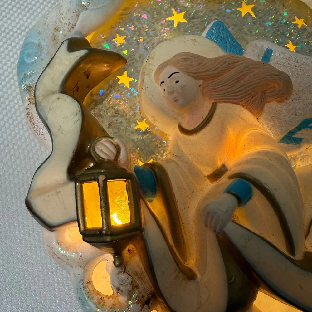 Vtg Bradford In Motion Angel Cherub Tree Topper Lighted Christmas Whimsy‎ TESTED